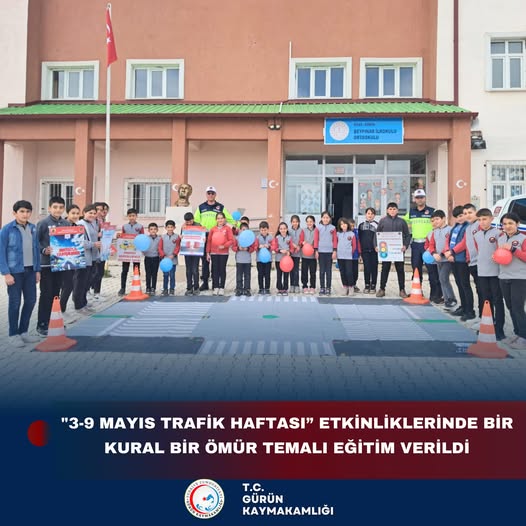  Gürün Beypınar Ortaokulunda Trafik Güvenliği Etkinliği Düzenlendi