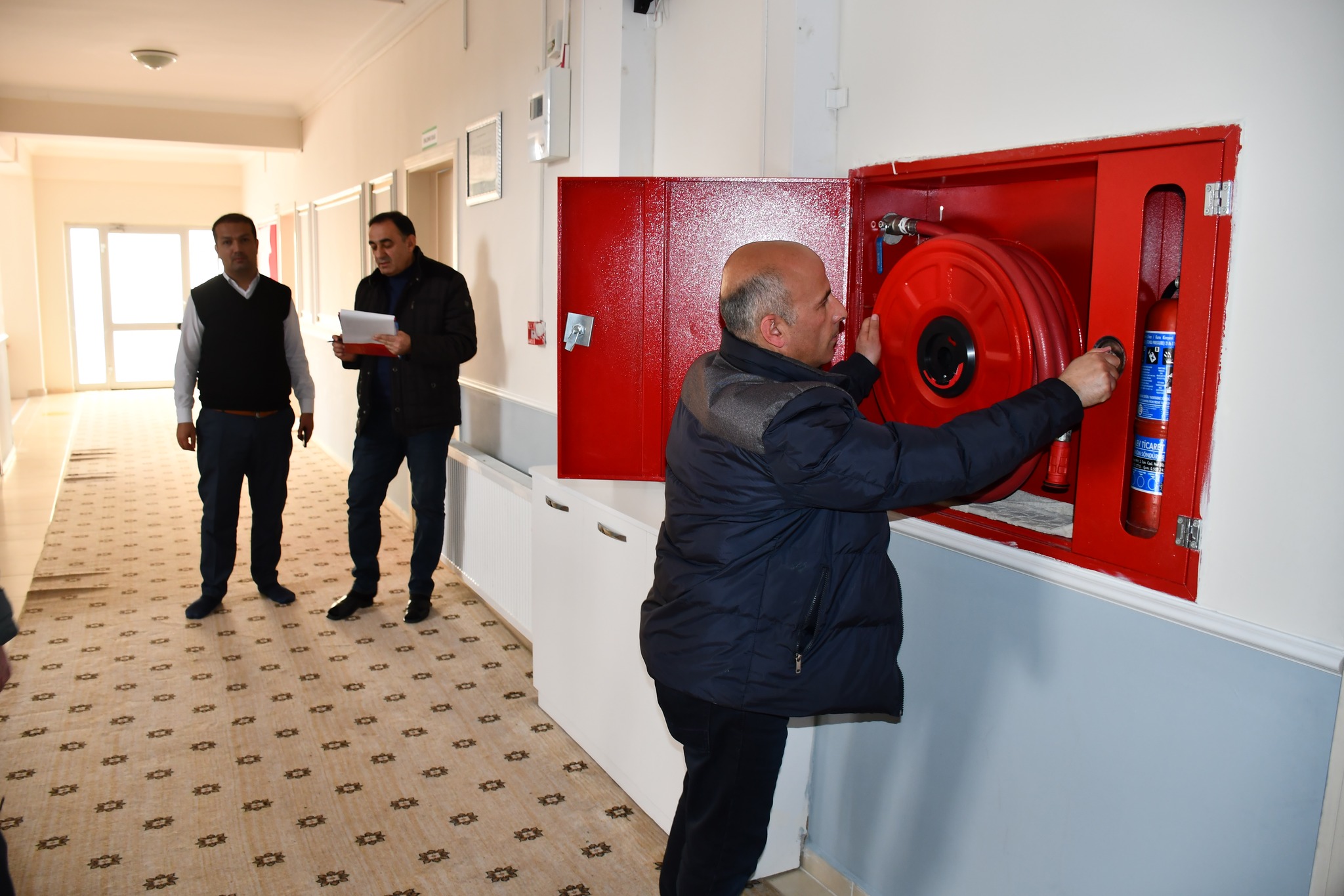 Gürün’de Otel Okul Spor Salonu ve Yurtlarda Yangın Denetimi Yapıldı